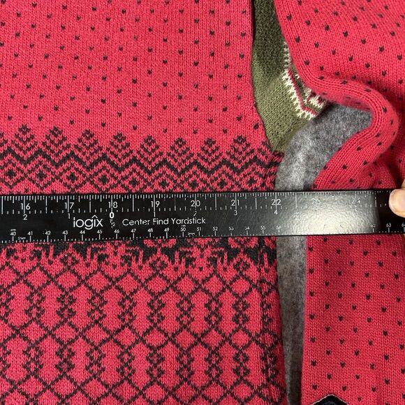 Skjaeveland Sweater Mens Large Pullover 1/4 Zip Cotton Nordic Norway Jumper Ski - Picture 8 of 9